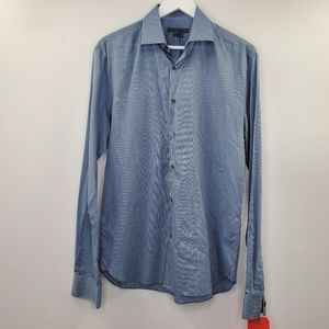 John Varvatos Slim Fit Blue Pinstripe Button Up